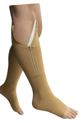 Picture of Presadee Original Open Toe 20-30 mmHg Firm Zipper Compression Leg Swelling Knee High Socks