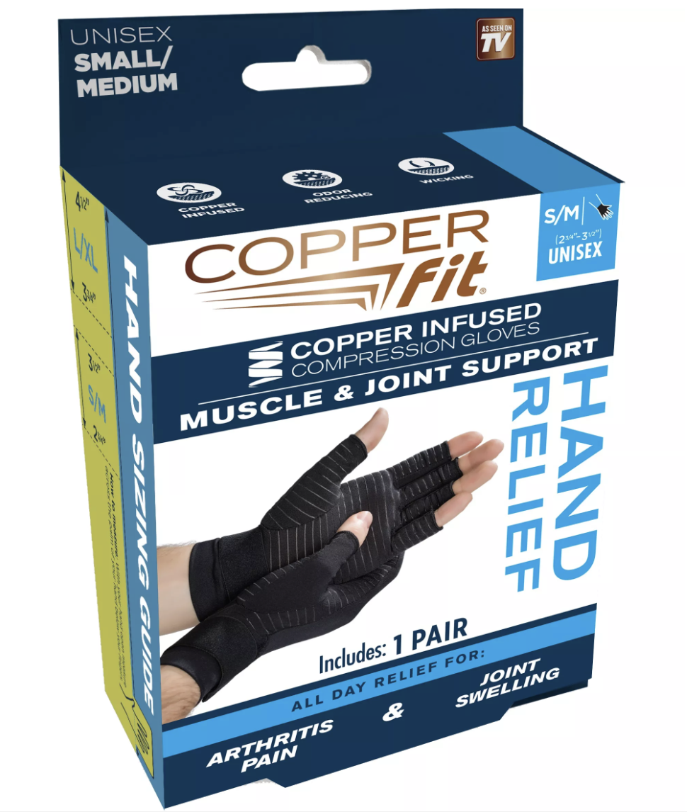 Pisces Healthcare Solutions Copper Fit Hand Relief Compression Gloves 6128