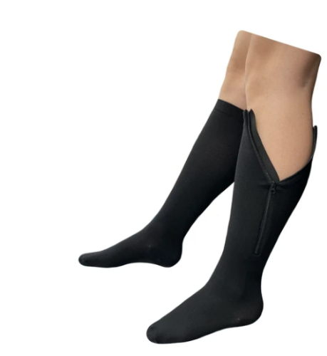 Picture of Big & Tall Closed Toe 20-30 mmHg Zipper Firm Compression Leg Swelling Socks