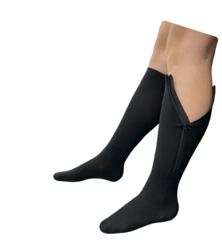 Picture of Presadee Big & Tall Closed Toe 20-30 mmHg Zipper Firm Compression Leg Swelling Socks