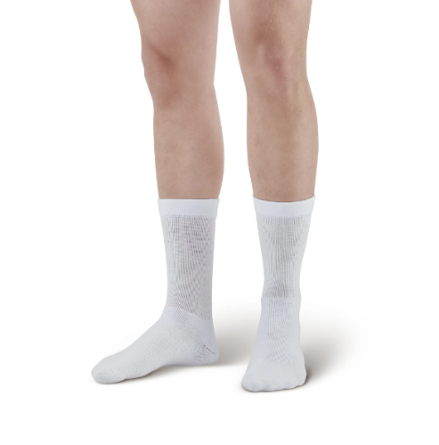 Picture of White Coolmax Compression Crew Socks