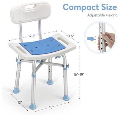 Pisces Healthcare Solutions. Heavy Duty Shower Chair with Back