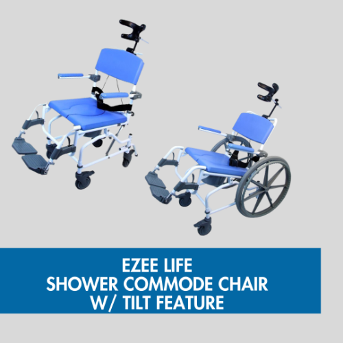 Picture of EZee Life Aluminum Shower Commode Chair with TILT Feature