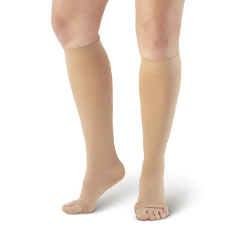 Picture of AW Style 201 Short and Wide Medical Support Open Toe Knee Highs - 20-30 mmHg