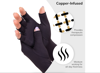 Picture of Long Compression Copper Infused Open Finger Gloves