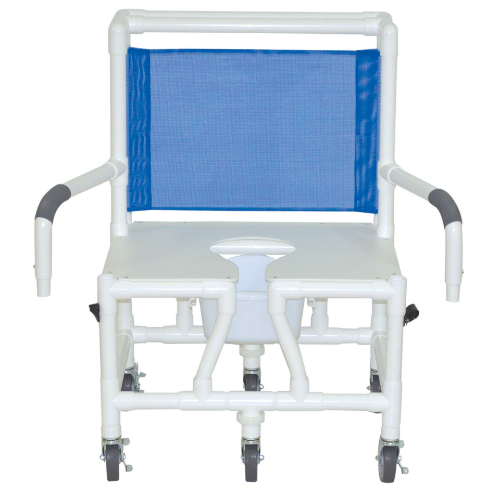 Picture of Wide Shower Chair with Dual Swing Away Armrests and Square Pail