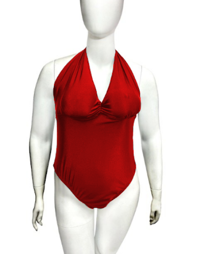 Picture of One-Piece Halter Neck Swimsuit - Red