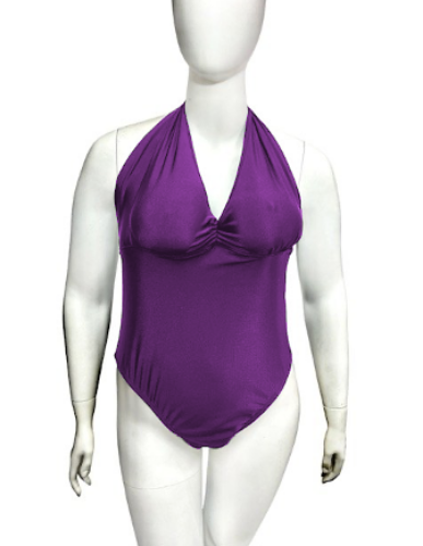 Picture of One-Piece Halter Neck Swimsuit - Purple