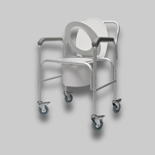 Picture of 3-in-1 Aluminum Commode with Wheels and Backrest