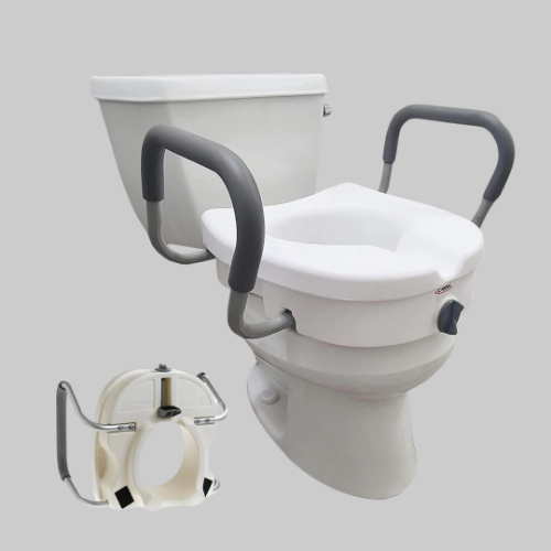 Picture of Carex E-Z Lock Raised Toilet Seat with Arms