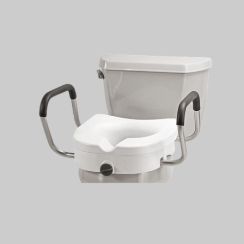 Picture of Raised Toilet Seat with Detachable Arms- 5 in Locking in Retail Box