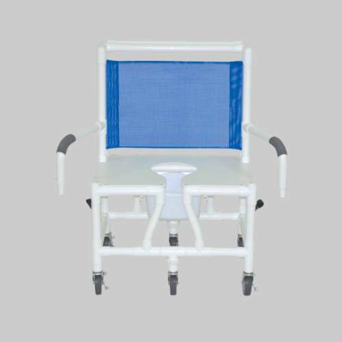 Picture of Wide Shower Chair with Dual Swing Away Armrests and Square Pail