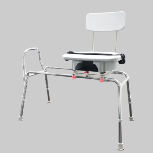 Picture of Sliding Transfer Bench with Replaceable Cut Out Swivel Seat