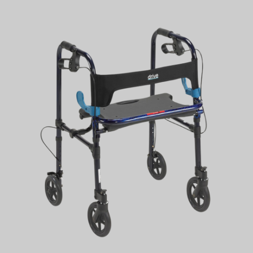 Picture of Drive Clever-Lite Rolling Walker/Rollator w/ Seat & Loop Locks, Adult w/ 8" Wheels