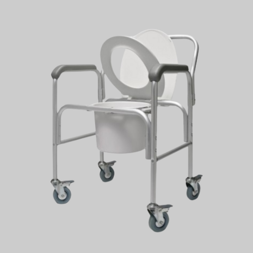 Picture of 3-in-1 Aluminum Commode with Wheels and Backrest