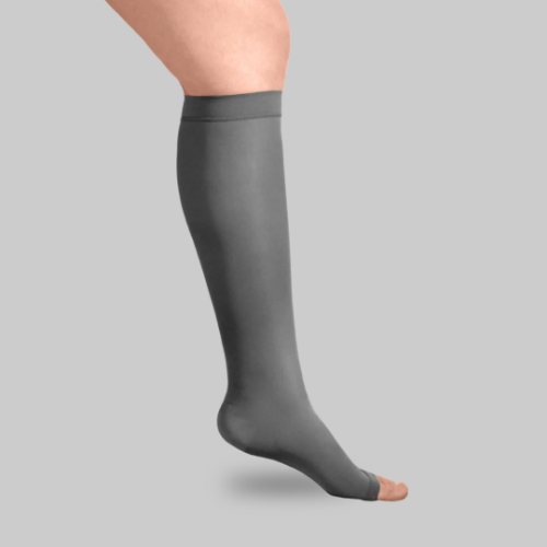 Picture of ExoSoft Below Knee, Black, Open Toe, 15-20 mmHg, Large