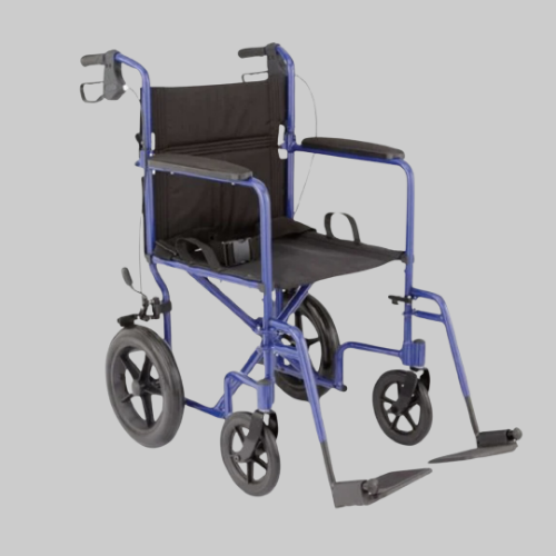 Picture of 19" Aluminum Transport Chair with 12" Rear Wheels - Blue
