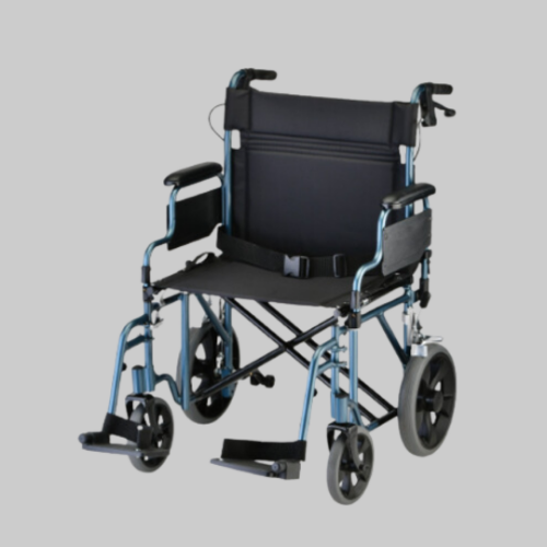 Picture of Heavy Duty Lightweight Transport Chair, 22" with Hand Brakes & Swingaway Footrests