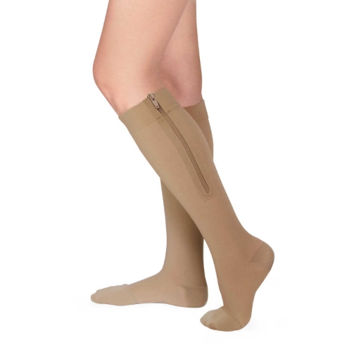 Picture of AW 232 Closed Toe Knee High Zipper Compression Stocking - 20-30 mmHg