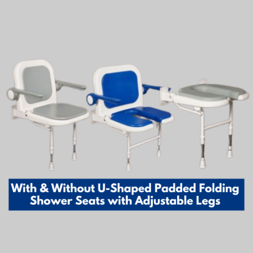 Picture of With & Without U-Shaped Padded Folding Shower Seats with Adjustable Legs