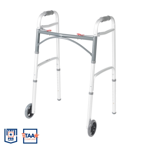 Picture of DRIVE Rolling Walker, Deluxe Adult Two Button With 5" Wheels, CASE OF 4