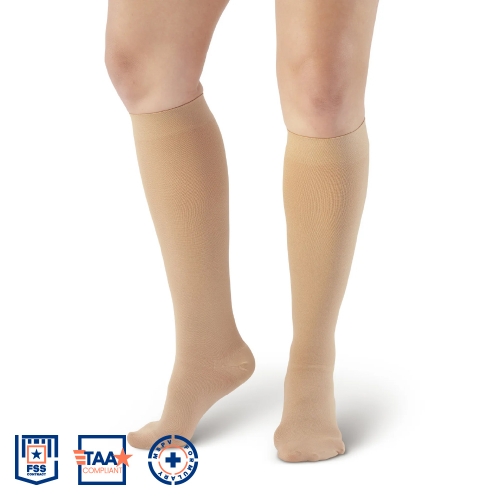 Picture of AW 200 WIDE CALF Closed Toe Knee Highs - 20-30 mmHg Compression Stockings, Beige