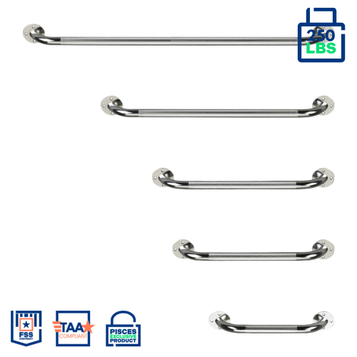 Picture of Pisces Direct Chrome Knurled Uncovered Grab Bar