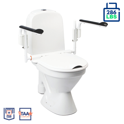 Picture of Etac Supporter Adjustable Toilet Seat with Swing-Away Armrests