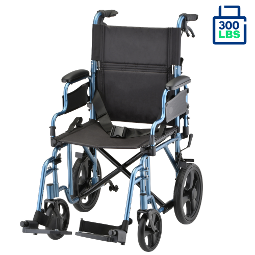 Picture of Lightweight Transport Chair with 12" Rear Wheels, Locking Hand Brakes, Flip Up Desk Arms