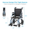 Picture of Lightweight Transport Chair with 12" Rear Wheels, Locking Hand Brakes, Flip Up Desk Arms