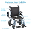 Picture of Lightweight Transport Chair with 12" Rear Wheels, Locking Hand Brakes, Flip Up Desk Arms