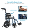 Picture of Lightweight Transport Chair with 12" Rear Wheels, Locking Hand Brakes, Flip Up Desk Arms