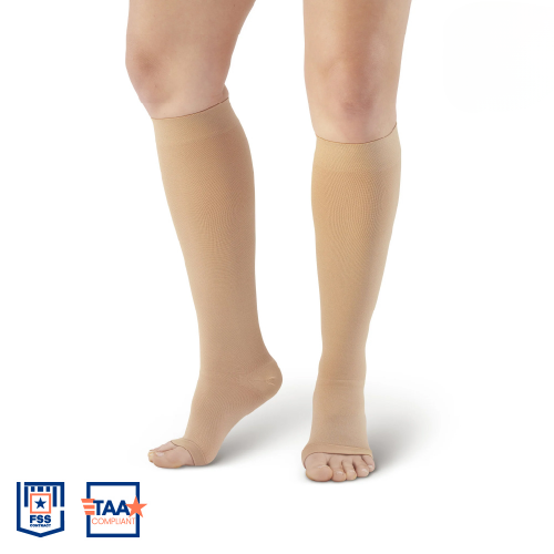 Picture of DALC Compression Stocking Open Toe Knee High 20-30 mmHg
